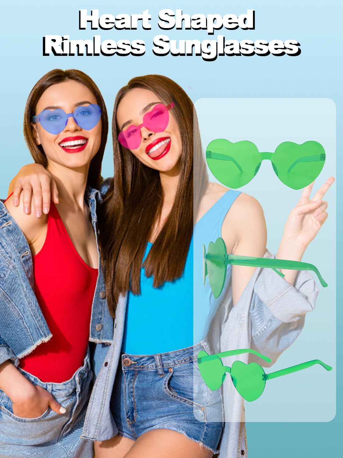 BIRDDIE Piezas Gafas Corazon
