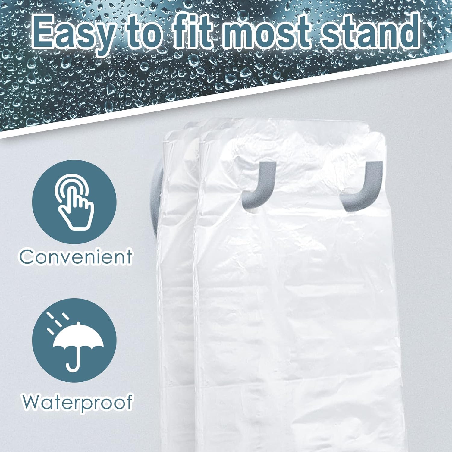 500 Pcs Clear Disposable Wet Umbrella Rain Bags Heavy Duty Umbrella Sleeve Big Covers for Wet Umbrellas Keep Church Lobby Floors Dry