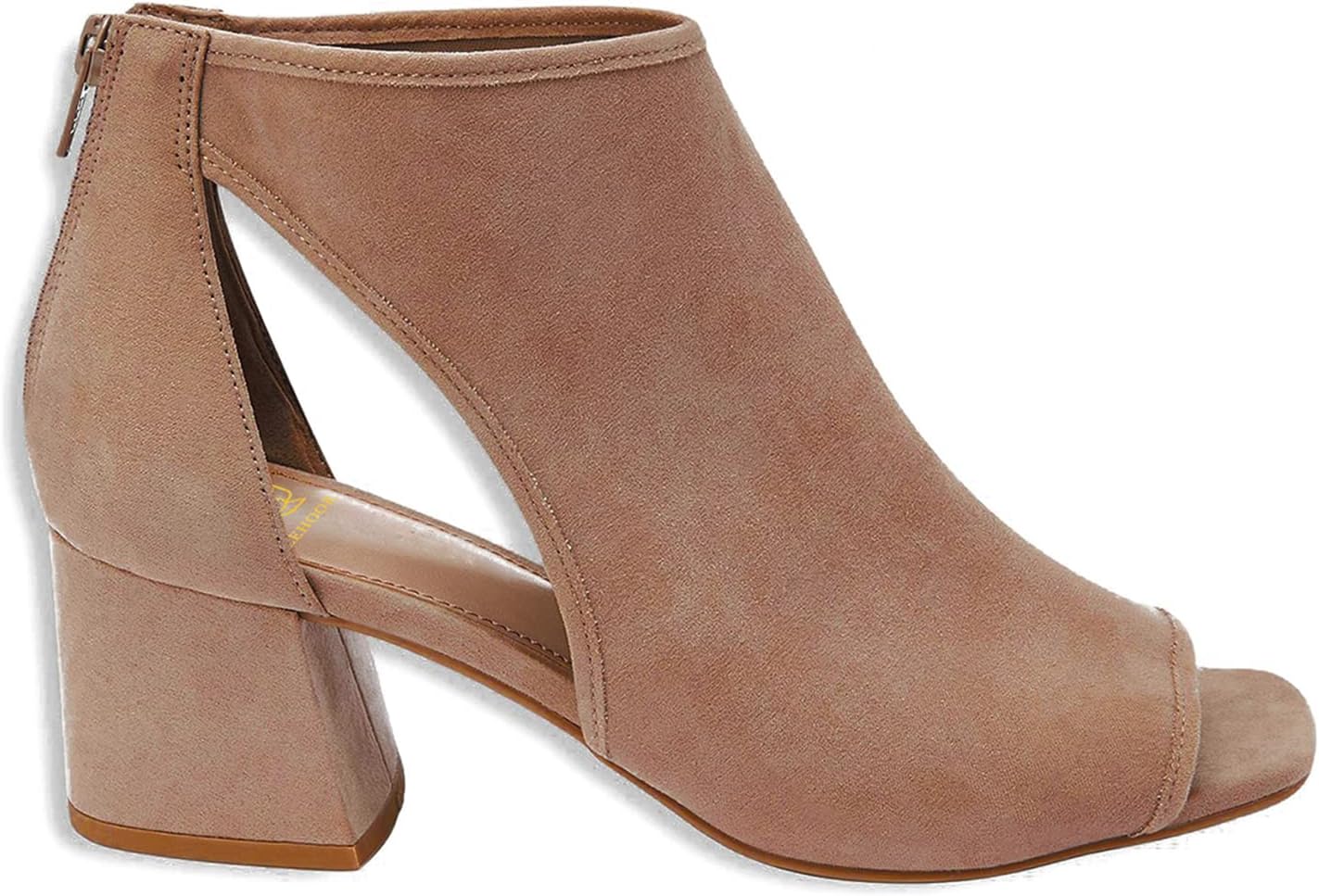 LEHOOR Women Chunky High Heel Booties Suede Open Toe Side Cut-Out Ankle Boots Back Zipper Matte 2” Block Stacked Heel Summer Casual Dress Heeled Ankle Sandal Booties Size 4-13 M US - Image 3