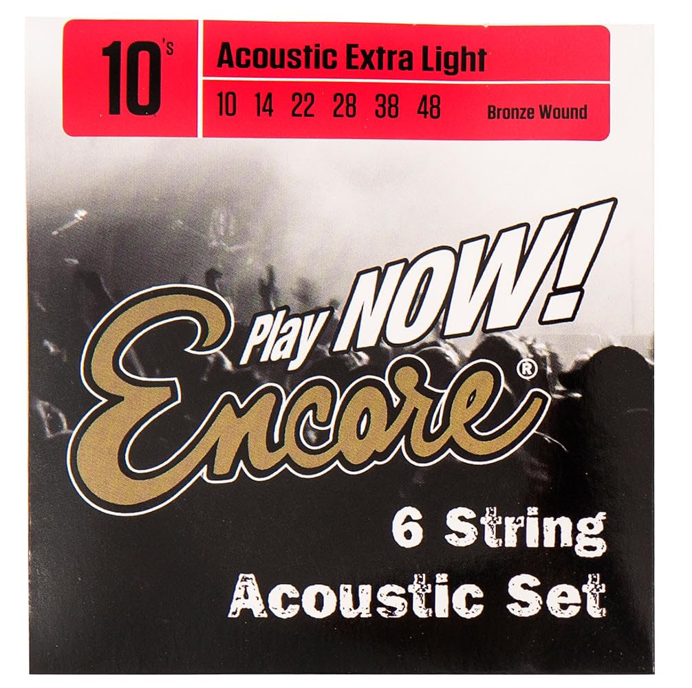 Encore Silver/Light Wound Acoustic Guitar Strings - X- 6-String Set