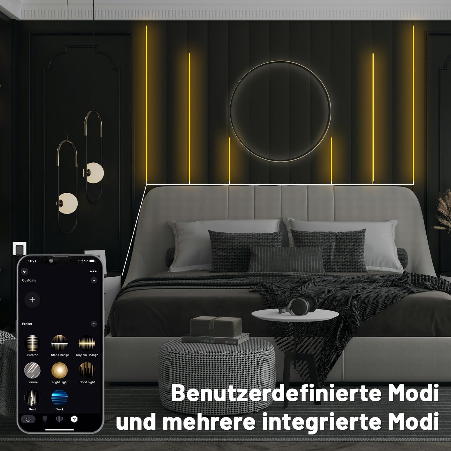 Lichaser COB LED für Akustikpaneele, 6 Rollen 2700K Akustik Paneele LED Streifen Warmweiss und Kompatibel mit Alexa, COB Lichtleiste für Akustikpaneele, Wandpaneele Beleuchtung, Regal, Vitrinen (2M)