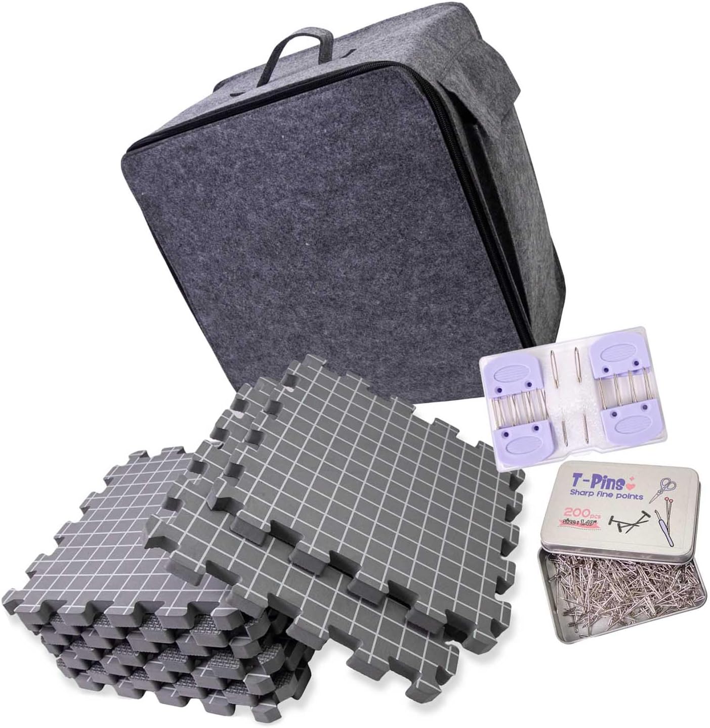 1 Set Blocking Mats for Knitting Crochet Project Crochet Board Knitting Mats with Grids T-Pins