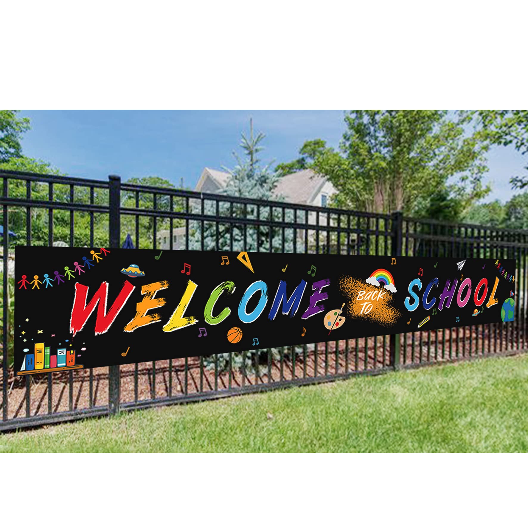 Jumbo Welcome Back To School Banner – 15.7 X 70.8 Inch First Day Of School Sign For Classroom Or Home - View #3