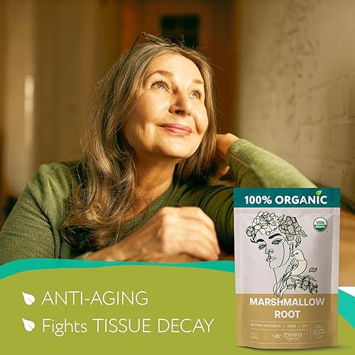 Miniatura 5 de Té de raíz de malvavisco orgánico (10 onzas) – Hierba de raíz de marshmellow (Althaea Officinalis) – Té para capa de garganta, tos, forro intestinal