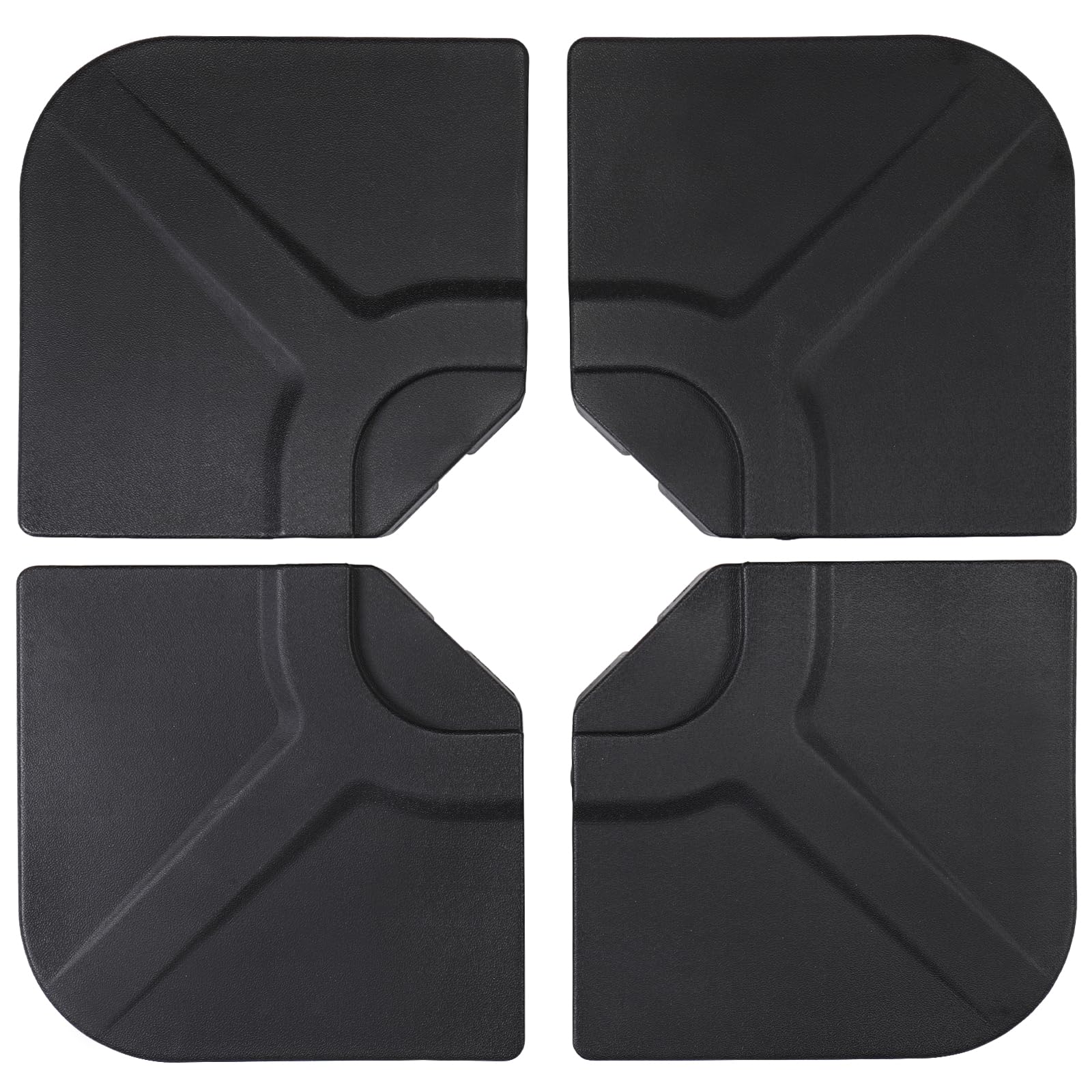 CASUNER Umbrella Base Products 4-Piece 155 LB Capacity Cantilever Heavy Duty Umbrella Base Offset Square Shaped for Garden, Backyard and Poolside, Black