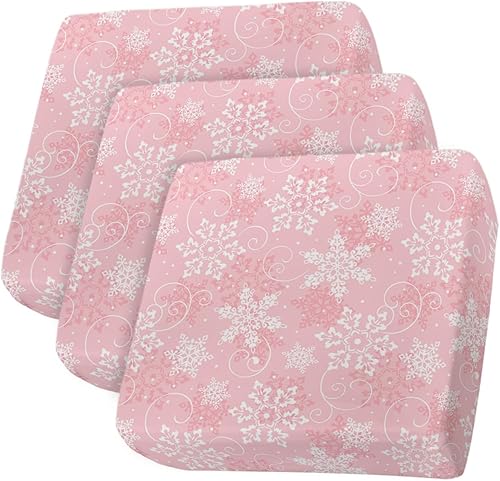Fundas de cojín para sofá con diseño de copos de nieve de Navidad, funda elástica para sofá con parte inferior elástica, fundas de sofá blancas con