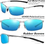 Lunettes de soleil polarisées pour hommes Femmes UV Cadre métallique de protection Ultra Léger Conduite Pêche Courir Extérieur Pilot Lunettes de soleil