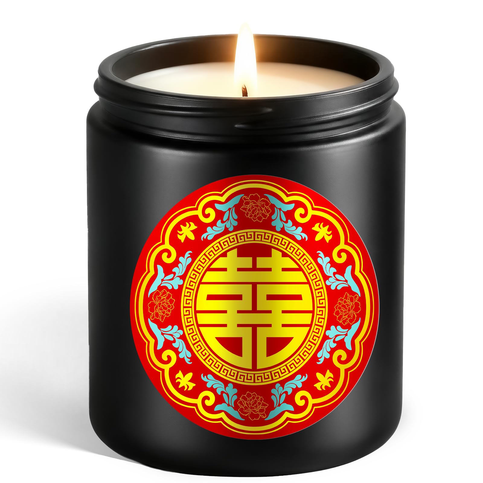 Wedding Gift Candle for Couple, Bride Gift 2026 Valentine's Day- Chinese Double Happiness Lavender Scented Soy Candle, Unique Bridal Shower Gifts, Engagement Gifts for Couples