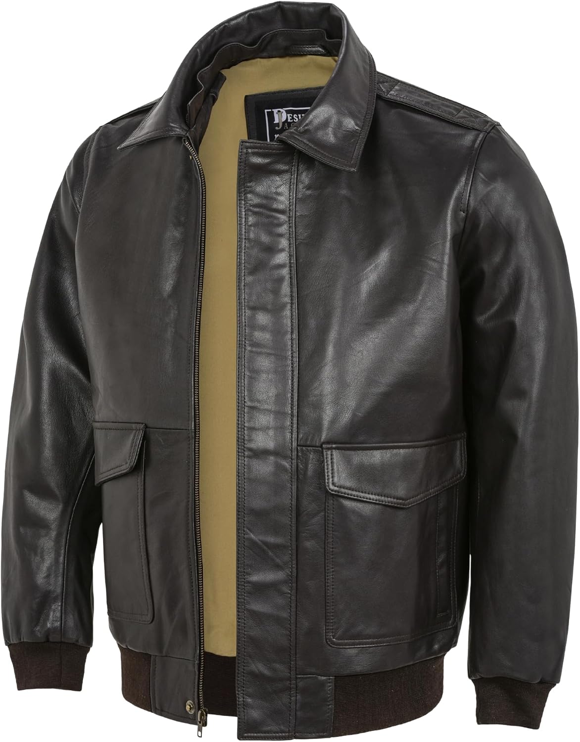 Mens G-1 Fur Collar US Navy Flight Distressed Brown Aviator Genuine Leather Jacket