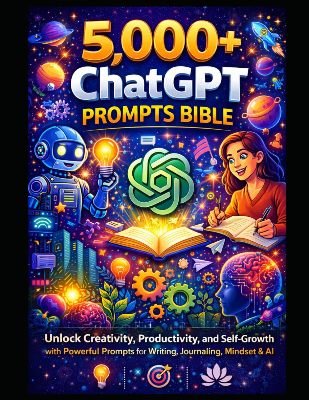 5,000+ ChatGPT Prompts Bible: Unlock Creativity, Productivity, and Self-Growth with Powerful Prompts for Writing, Journaling, Mindset & AI