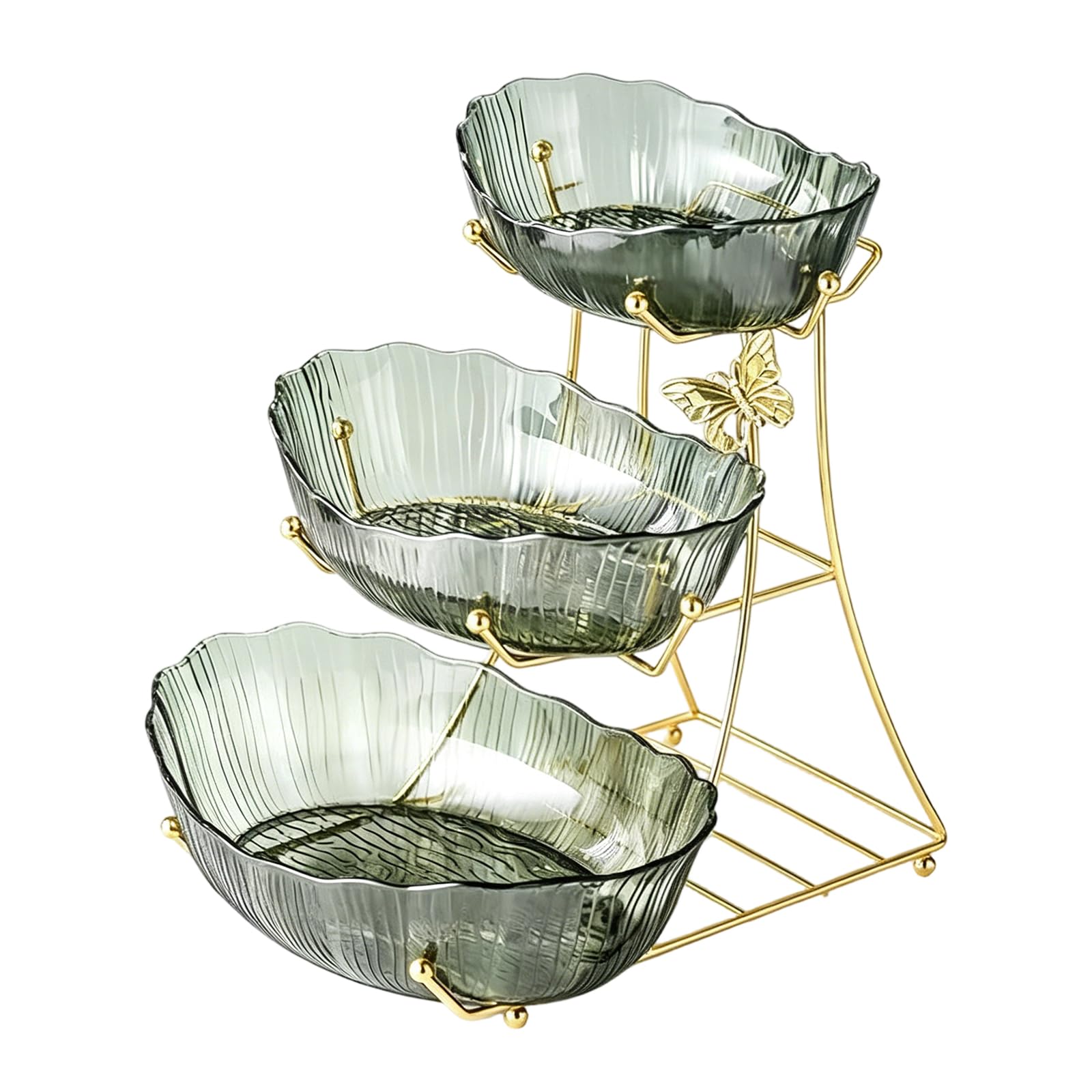 PANGBOER Stackable 3 Tiers Snacks Container Multi Layer Dessert Cake Tray Plate Rack for Family Gatherings Picnics Outdoor Outdoor Meal Tray