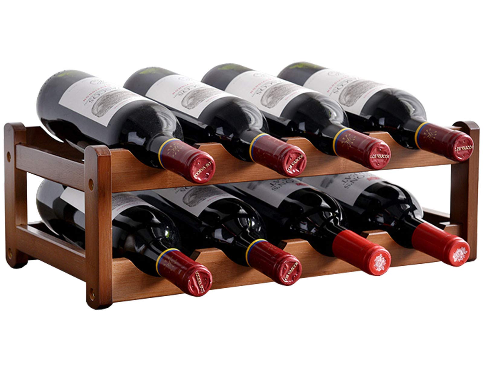Casiers à vin de table en bois rustique : un rangement élégant pour 8 bouteilles