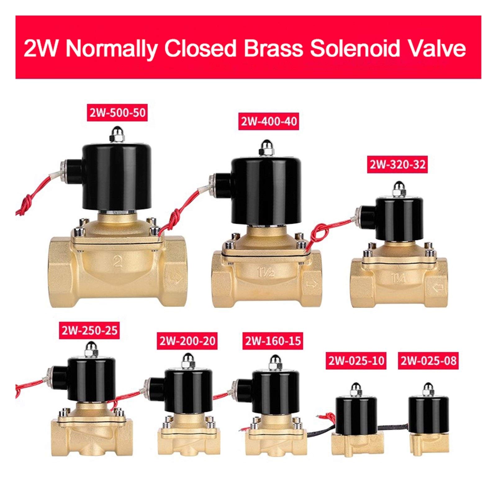1/4" 3/8" 1/2" 3/4" 1" 2" de latón válvula solenoide eléctrico normalmente cerrado Válvula for el agua del aceite aire,Utilidad Universal(1",NPT)