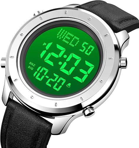 Miniatura 2 de Gosasa Multifunción LED Digital Hombres Relojes Correa de cuero Reloj de pulsera deportivo al aire libre para hombres alarma de fecha Reloj