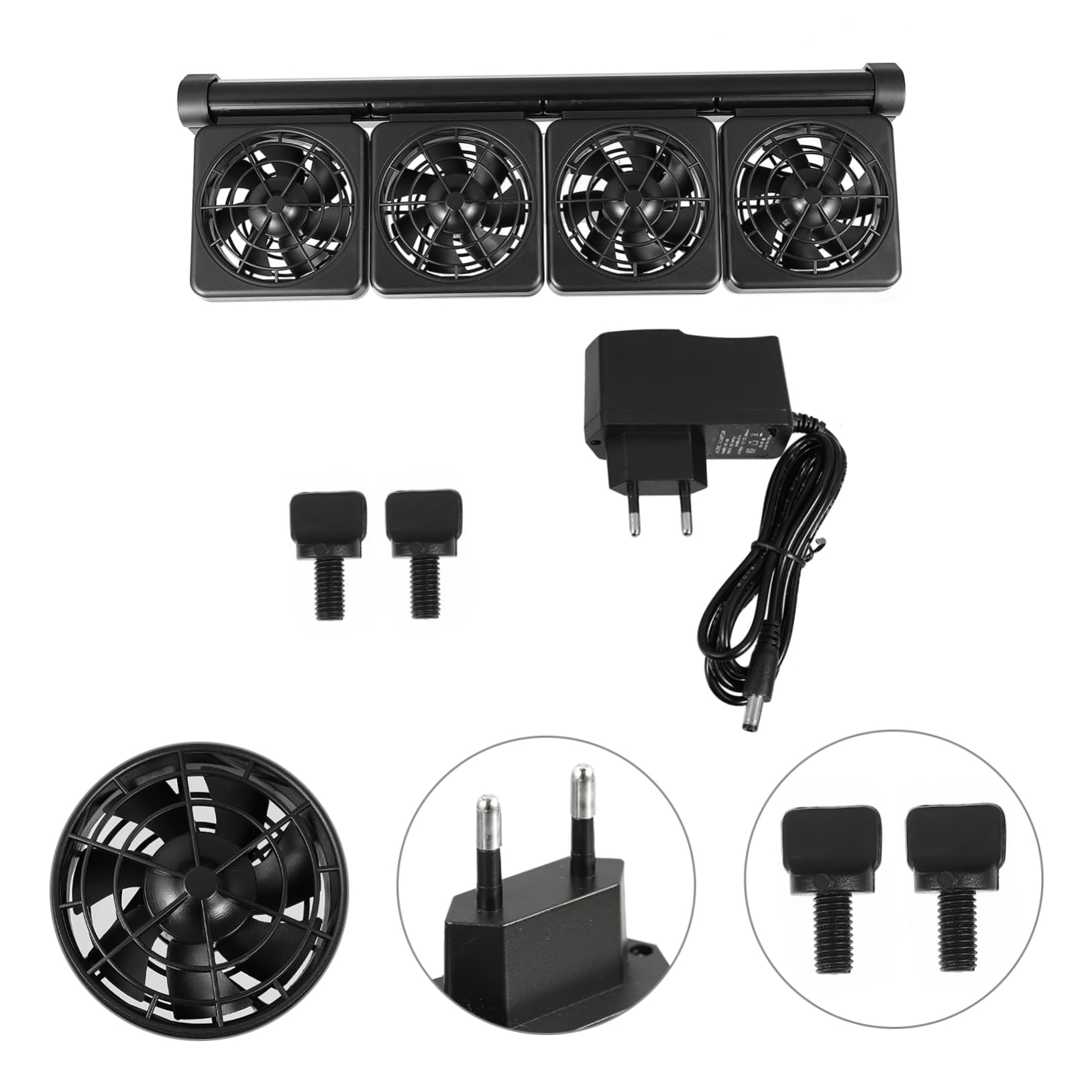 ibasenice Wasserkühlventilator zur Effektiven Aquarien Kühlung aus Kunststoff und Aluminiumlegierung mit Verstellbarem Klemmverschluss und 2-stufiger Windgeschwindigkeit für Aquarium