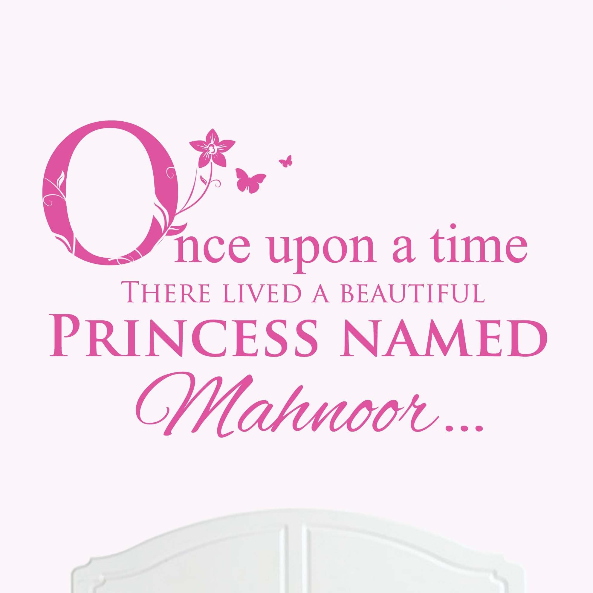 A Beautiful Princess Named Mahnoor Large Once Upon a Time Wall Sticker/Decal Bed Room Art Girl/Baby
