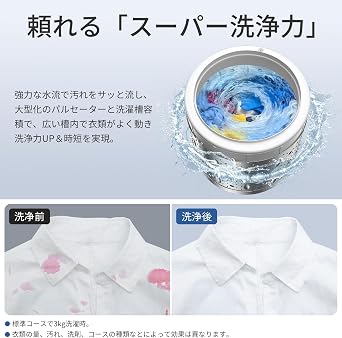 SAMKYO B700 Washing Machine, 15.4 lbs 7 kg, Living Alone, For 1 - 4 People, Fully Automatic, Vertical Type, Width 20.1 inches 51 cm, Compact, Minimum 10 Minutes, Compatible with Blankets, Room