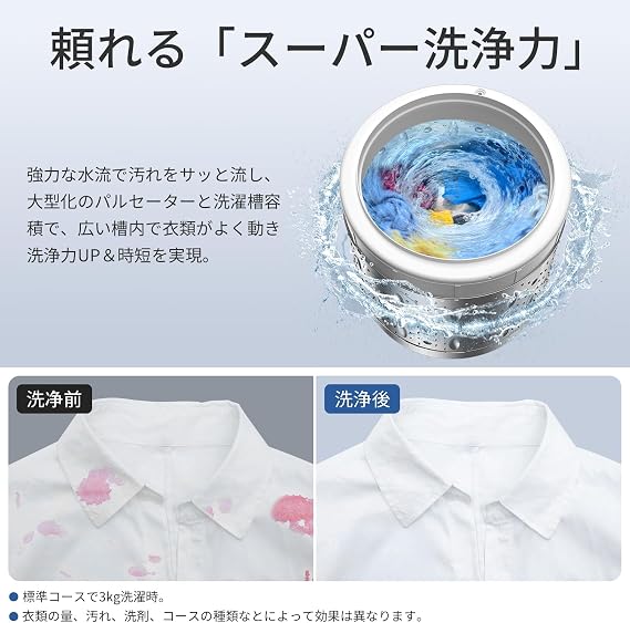 SAMKYO B700 Washing Machine, 15.4 lbs 7 kg, Living Alone, For 1 - 4 People, Fully Automatic, Vertical Type, Width 20.1 inches 51 cm, Compact, Minimum 10 Minutes, Compatible with Blankets, Room