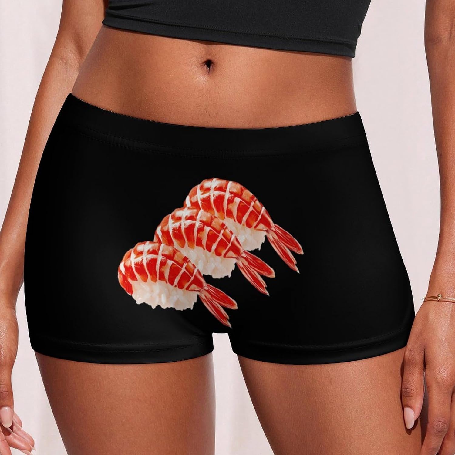 Sushi1 Shrimp Funny Women's Boxer Briefs Breathable Underpants Trunks Stretch Underwear