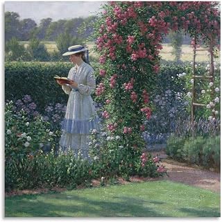 Edmund Blair Leighton Canvas Art Poster Sweet Solitude Canvas Wall Art Poster Decorative Bedroom Modern Home Print Picture Artworks Posters 16x16inch(40x40cm)