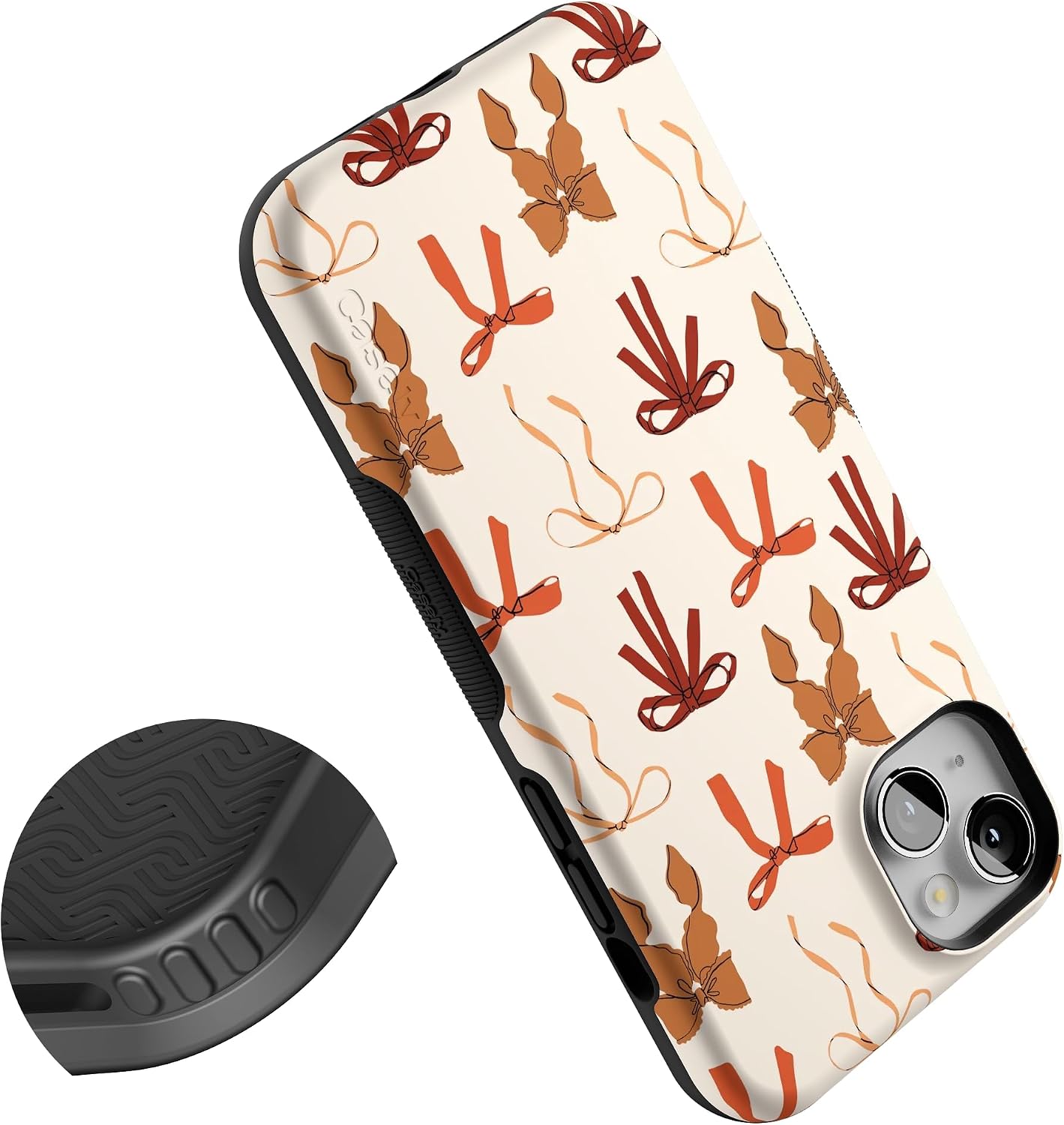 Casely iPhone 13 Case | Fall Girlie | Pumpkin Spice Bows | Bold Protective Design | MagSafe Compatible Design