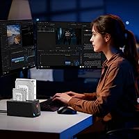 Vista 8 de FIDECO Estación de acoplamiento USB 3.2 Gen 1 a disco duro, base de disco duro para 2.5 o 3.5 pulgadas SATA I/II/III HDD SSD con duplicador de disco