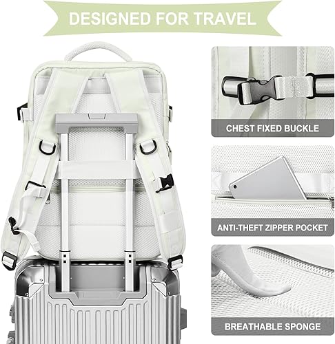 Miniatura 4 de WONHOX - Mochila grande, aprobada para vuelo, unisex, para viajes, trabajo, negocios o laptop
