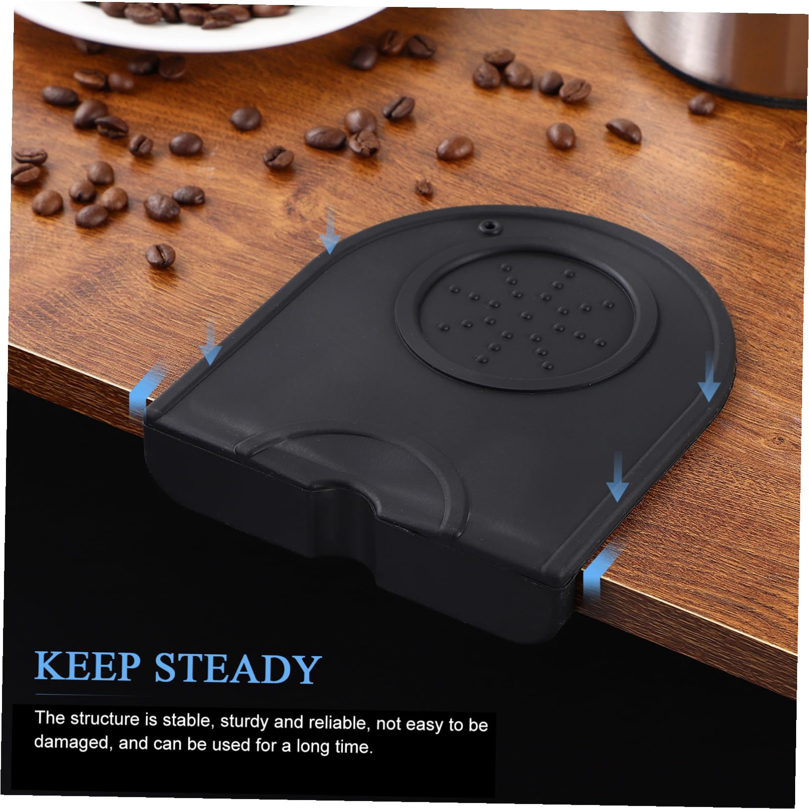 Recipiente con Barra de Golpeteo Extraíble y Base Antideslizante para Café Molido de Acero Inoxidable Adecuado para Cafés y Hogares