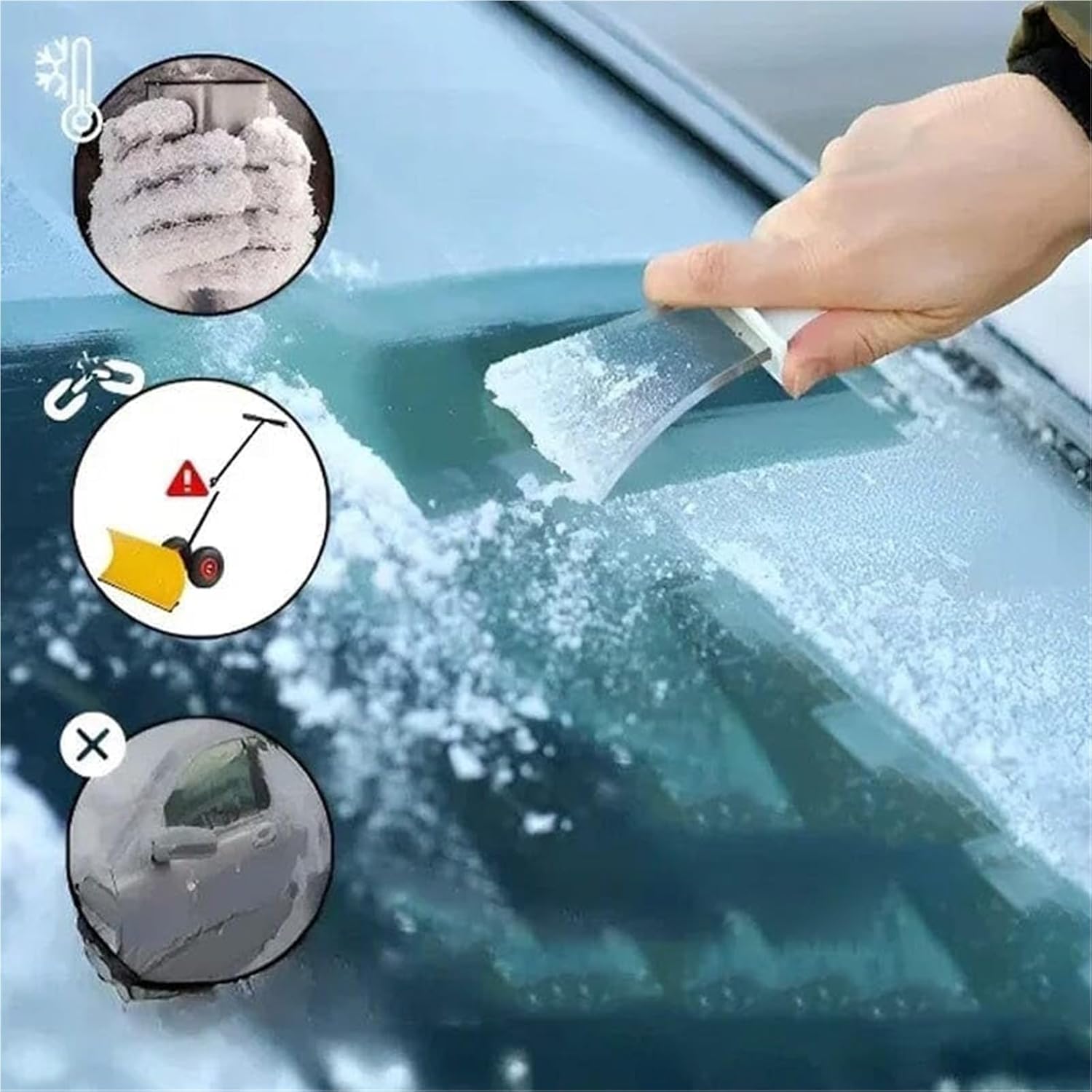 Snacko Interference Antifreeze Instrument, Car Window Rechargeable Anti-Freeze Kit, Windshield De-Icer, Easy Adhesive Mount