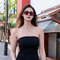 Vista 164 de Feisedy - B2622 - Lentes de sol estilo aviador, cuadrados, clásicos de los años 70, unisex, con montura clásica retro y elegante, UV400 Marco