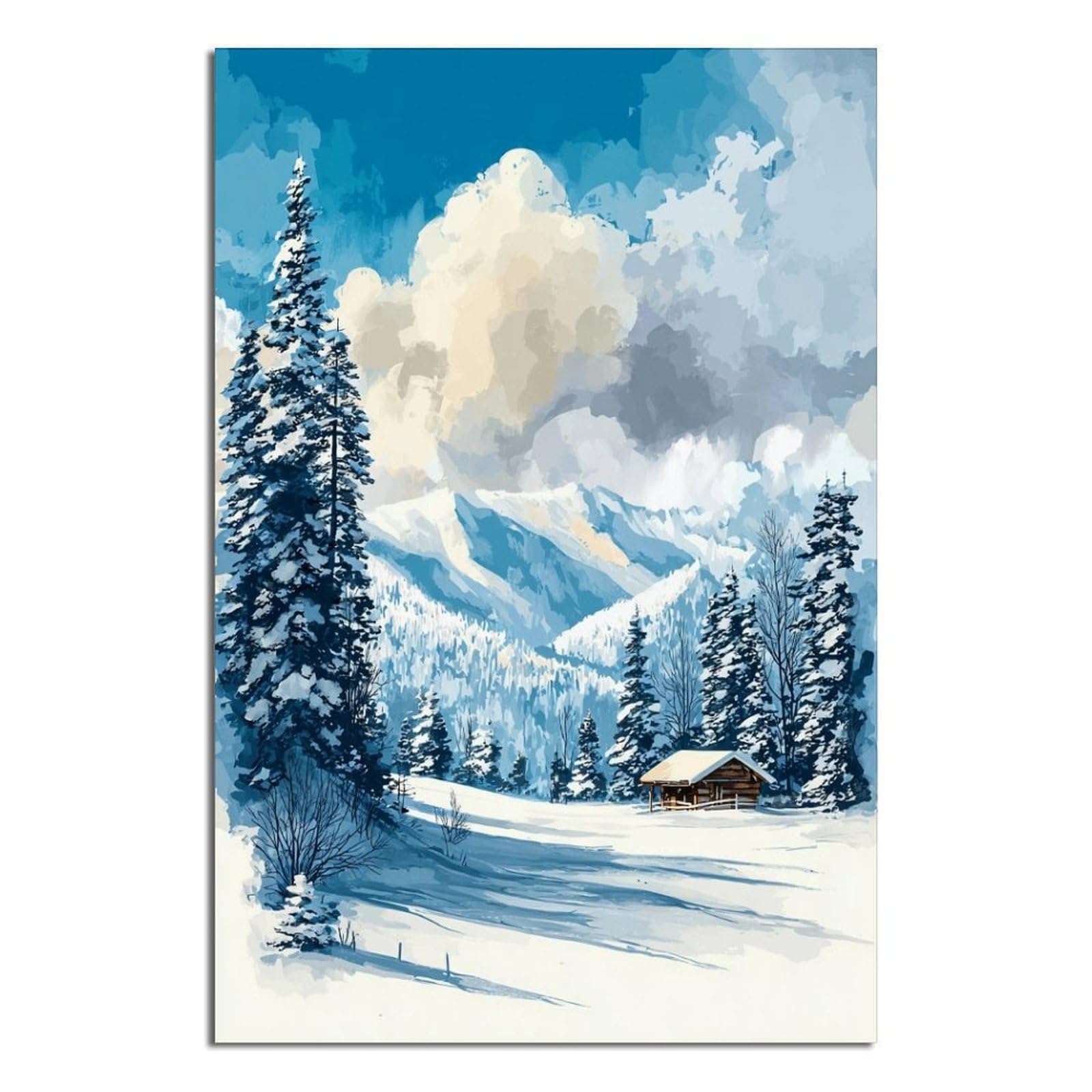 iPuzou Breckenridge Colorado Poster 20x30inch(50x75cm) Vintage Watercolor Canvas Art
