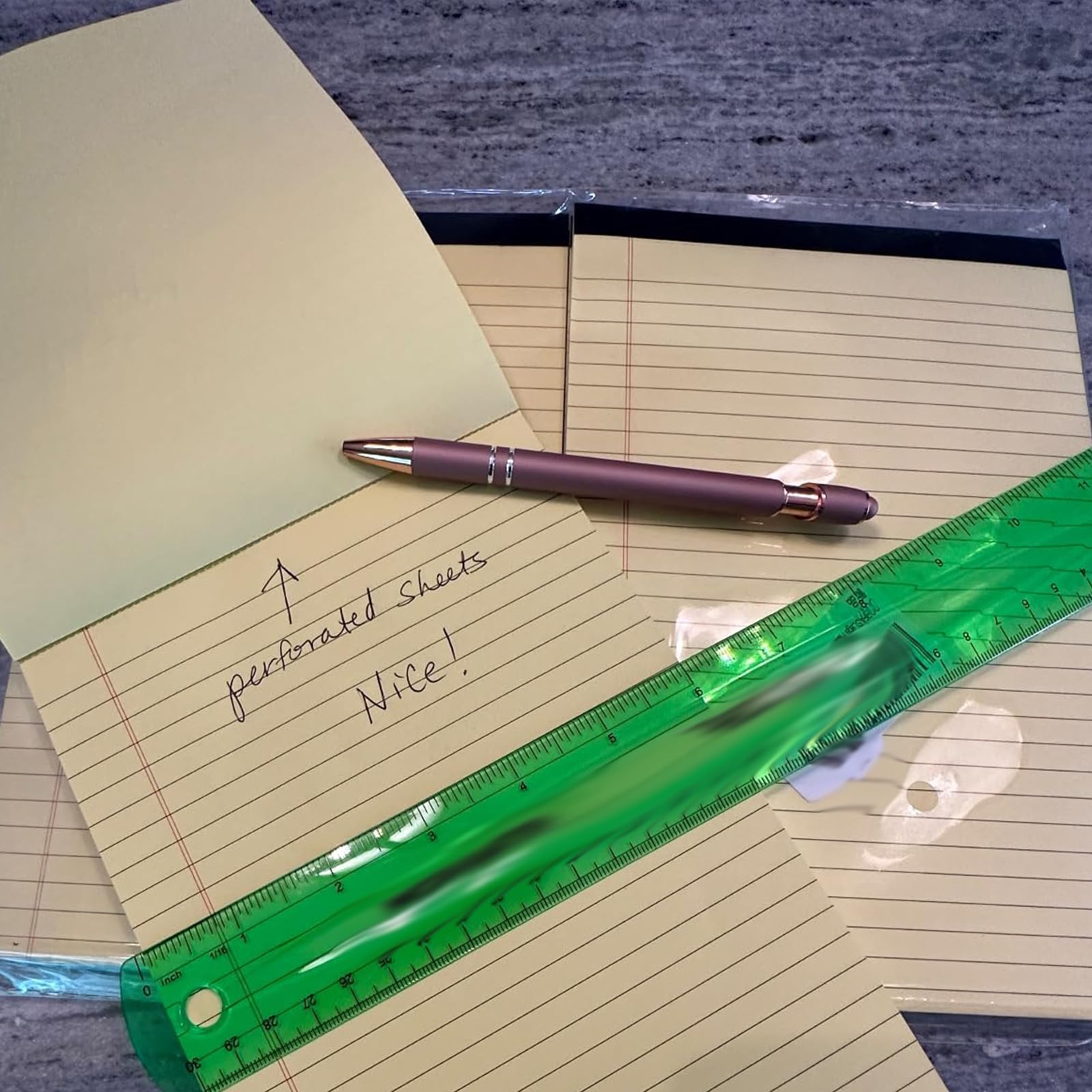 MOUYAT Confezione da 20 blocchi legali gialli da 12,7 x 20,3 cm, a righe universitarie, 100 fogli per blocco con bordo perforato per documenti in ufficio