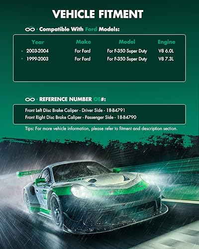 Miniatura 4 de SCITOO 18-B4791 18-B4790 Pinzas de freno de disco delanteras izquierda y derecha con soporte para Ford para Excursion 2000-2005, para Ford para