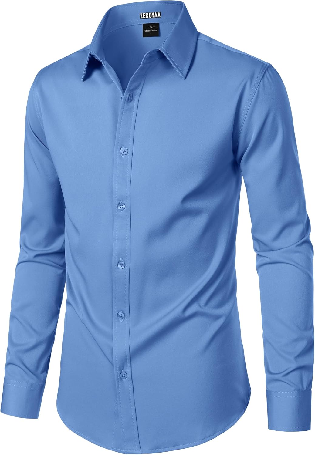 ZEROYAA Men's Wrinkle Free Long Sleeve Dress Shirt Business Casual Modern Slim Fit Button Down Shirts for Wedding and Office - Image 3