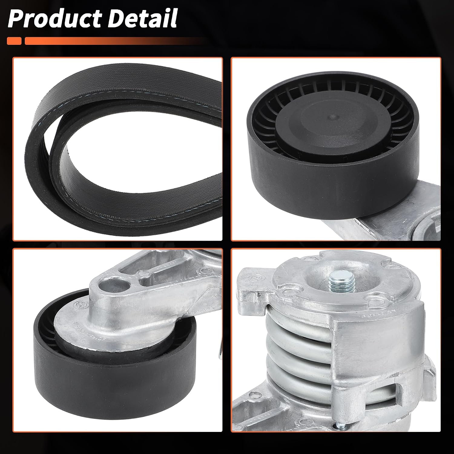 Serpentine Belt Drive Tensioner Kit for BMW X3 X5 Z4 128i 325i 325xi Drive Belt Tensioner W/Idler Pulley Assembly for BMW 330i 330xi 525i 525xi 528i 528xi 11287628650 11288624196