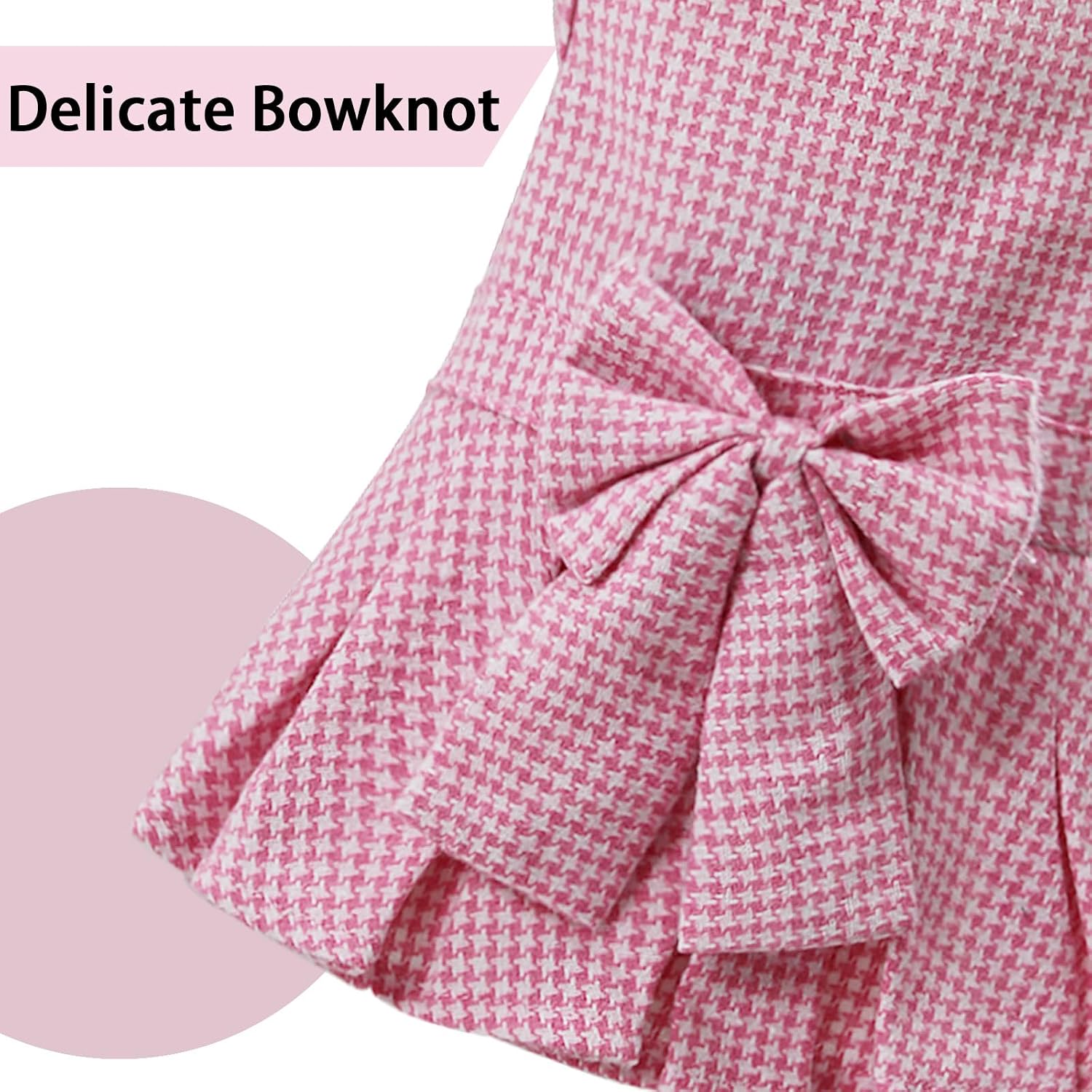 Pet Dresses for Small Dogs Cats Girl, Cute Princess Bowknot Dress Puppy Shirt All Weather Skirt Clothes Cat Apparel for Birthday Wedding Party Holiday (Pink, Small)