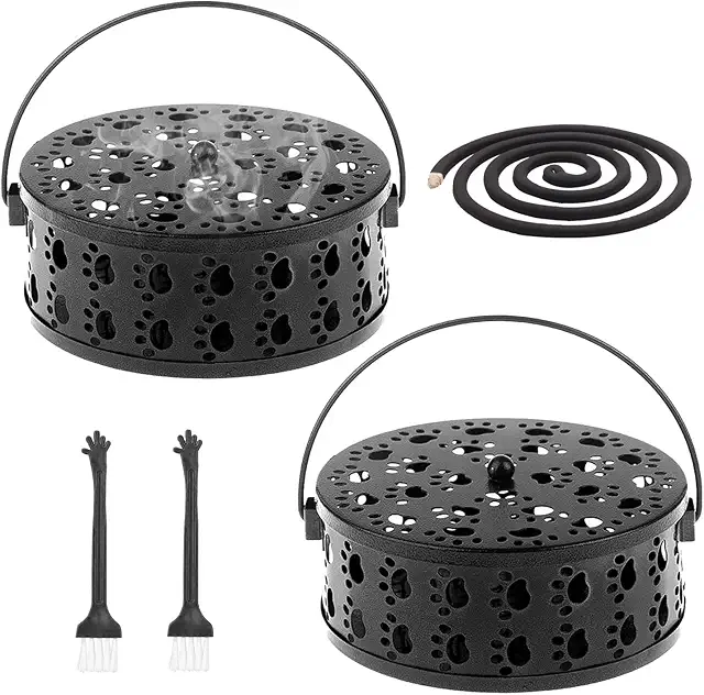 Support Serpentin Anti Moustique en Fer - Design Griffe de Chat - Boîte à Encens