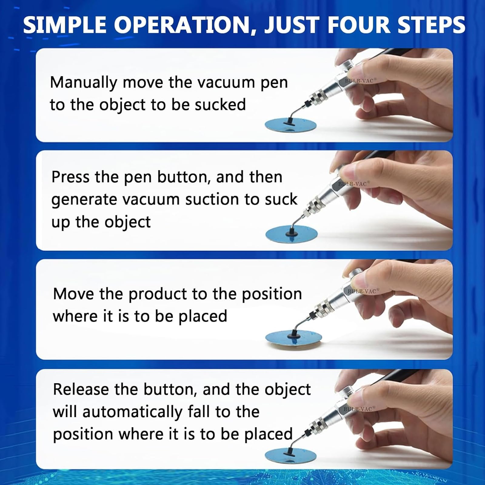 Pneumatisches Vakuum Saugstift Set mit 5 Saugnäpfen, Manuelle Vakuum Patch Sucker Pumpe, Ideal für Präzisionskomponenten Platzierung & Elektronische Reparatur