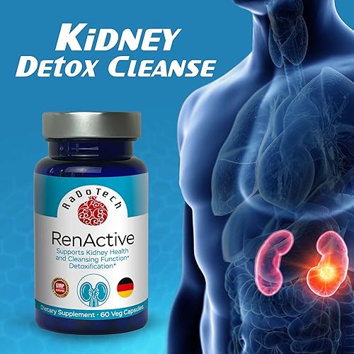 Miniatura 7 de RenActive Renney Detox Cleanse, suplemento de salud renal para limpieza renal totalmente natural, salud intestinal y bienestar general, 60 cápsulas