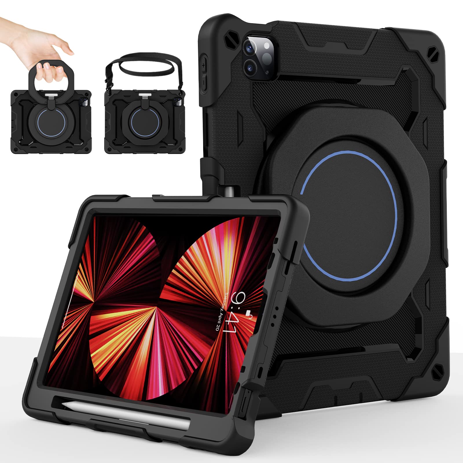 ROISKIN for iPad Pro 11 Case 4th 3rd 2nd 1st Generation (2022.2021.2020.2018) with Screen Protector for Kids[15ft Drop Protection] iPad air 5th Gen Case 2022/ 4th Gen 2020 10.9 inch with 360 Kickstand