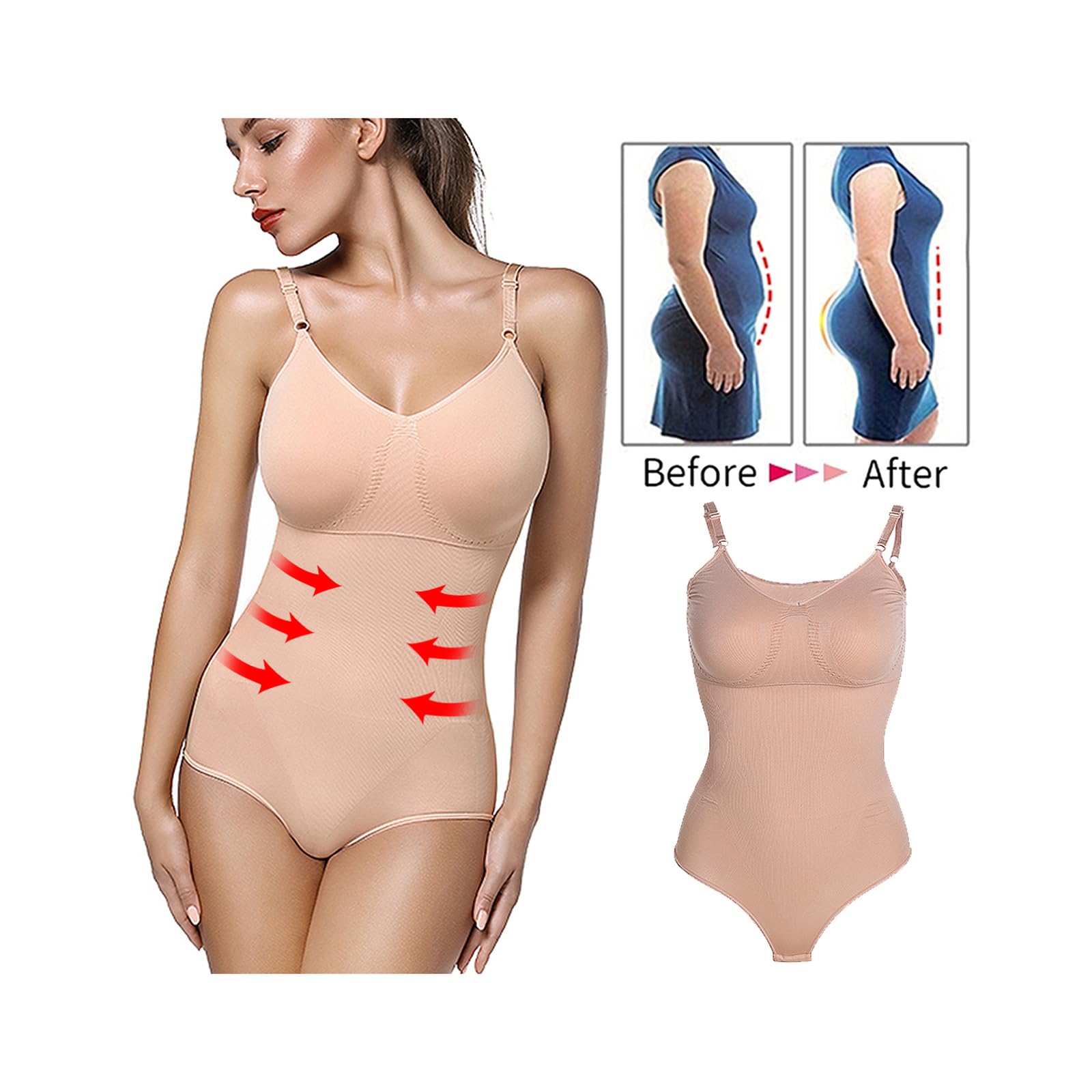 Camisola Shapewear Body Tank Tops para Mujer Control de Barriga Cintura Entrenador Cuerpo Completo Shaper Bustiers Ropa Interior