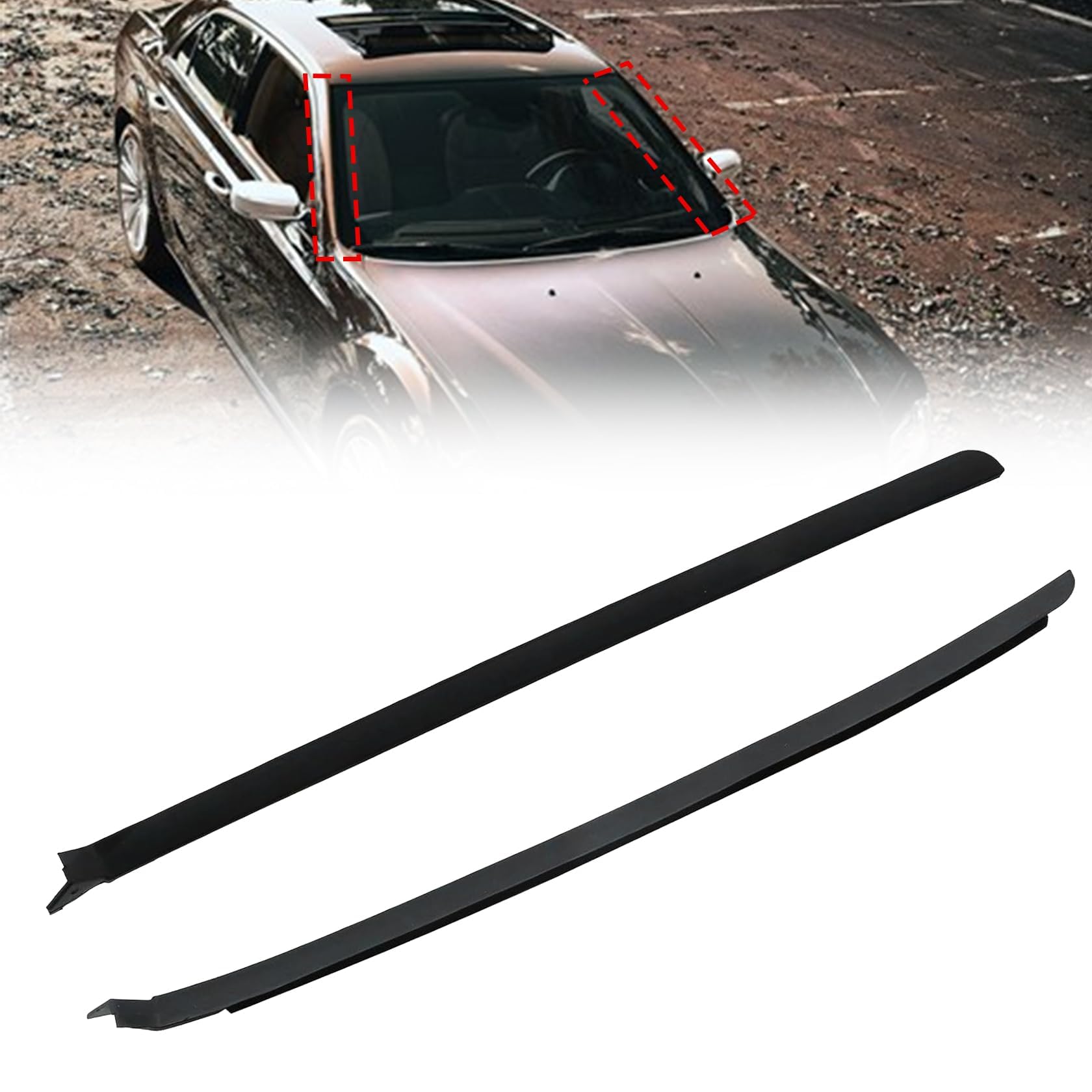 Amazon | FZJDSD 左右サイドフロントガラスピラーモールディング