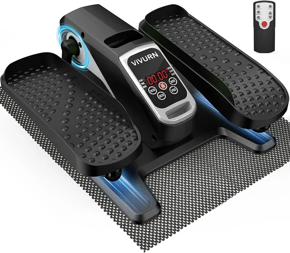 018 Mini exercitador motorizado de perna elíptico sob a mesa, 12 velocidades, 5 modos, enquanto está sentado para idosos, como visto na TV, com tapete antiderrapante, silencioso e portátil