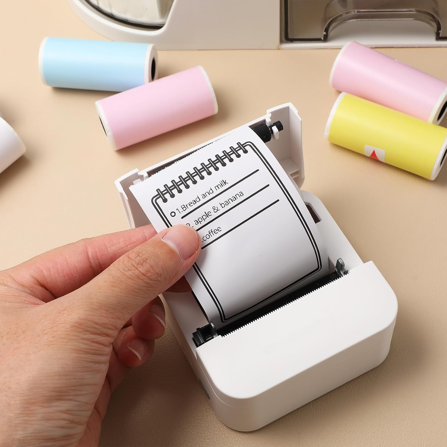 16 Rolls Mini Printer Paper 57x25mm Thermal Printer Paper Color for Mini Sticker Portable Pocket Printer