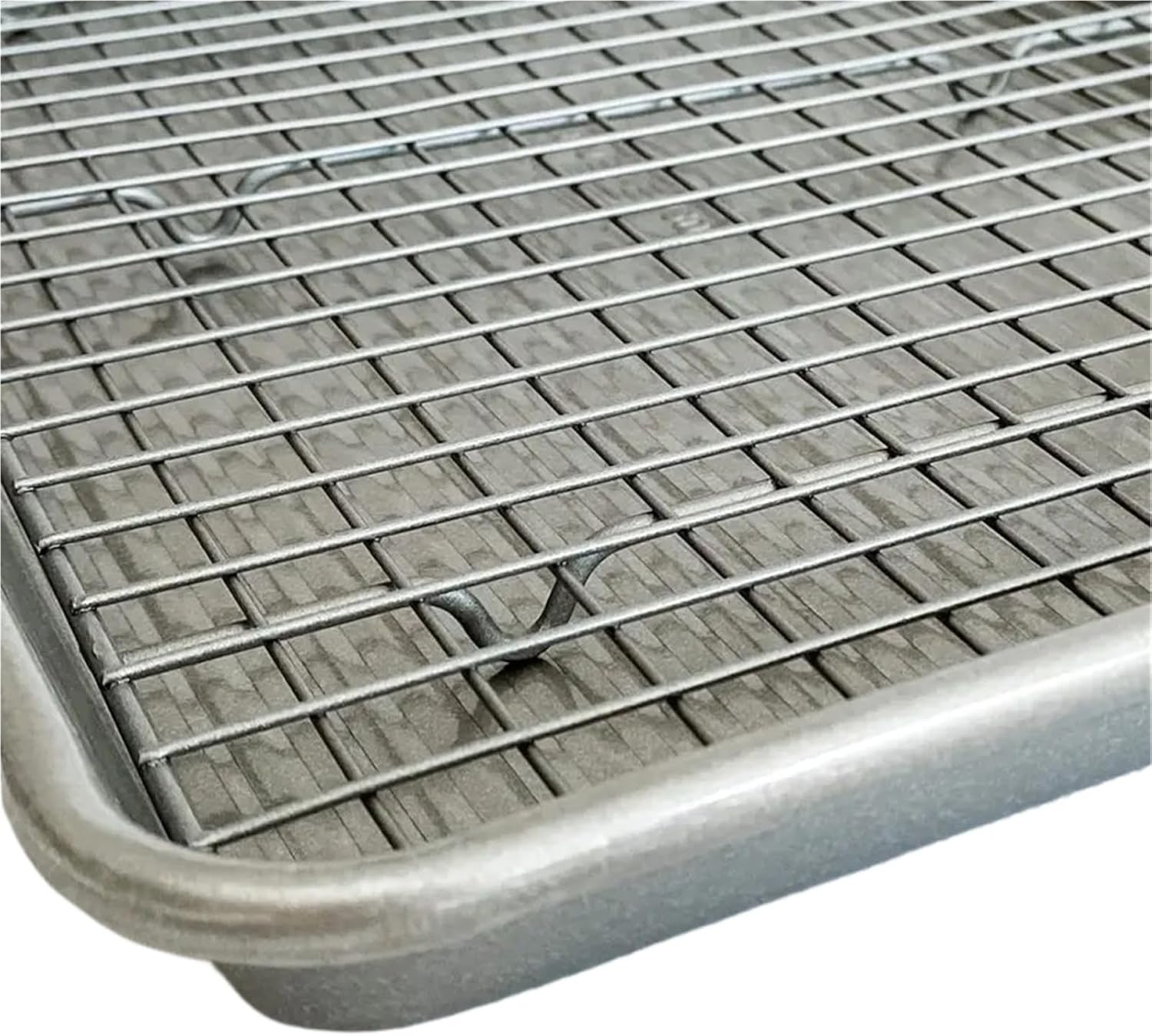 Metal Half Sheet Baking Pan with Nonstick Bakeable Cooling Rack Set for Oven Baking