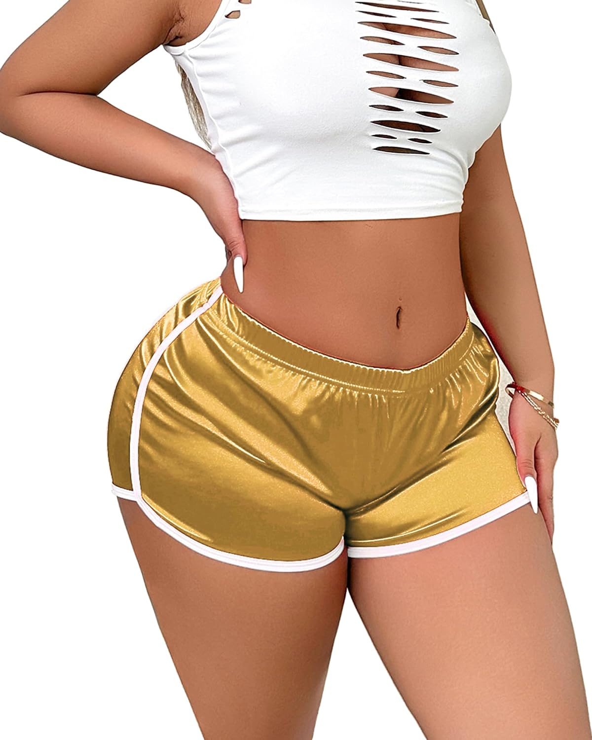 Booty Shorts for Women Sexy Micro Lounge Biker Running Athletic Shorts Workout Hot Pants Rave Bottoms