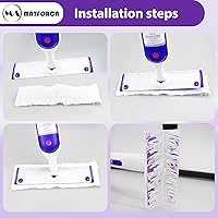 Vista 3 de Paquete de 6 almohadillas Swiffer Power Mop – Recambios desechables para mopa húmeda Swiffer Power Mop, almohadillas superabsorbentes para limpieza