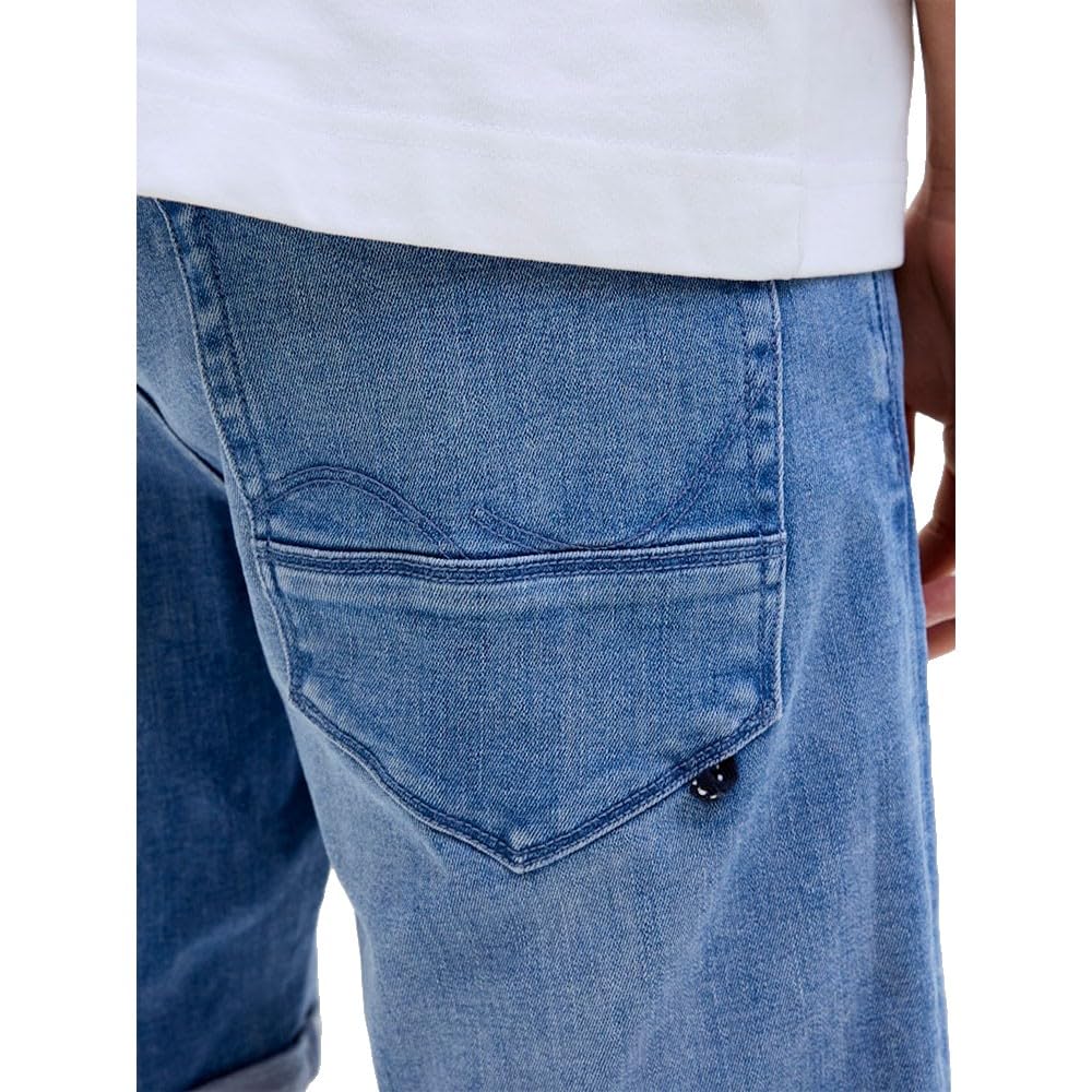 JACK & JONES Pantalones Cortos Hombre Ajuste Regular Estilo Desgastado Bolsillo Botonadura 5 Bolsillos