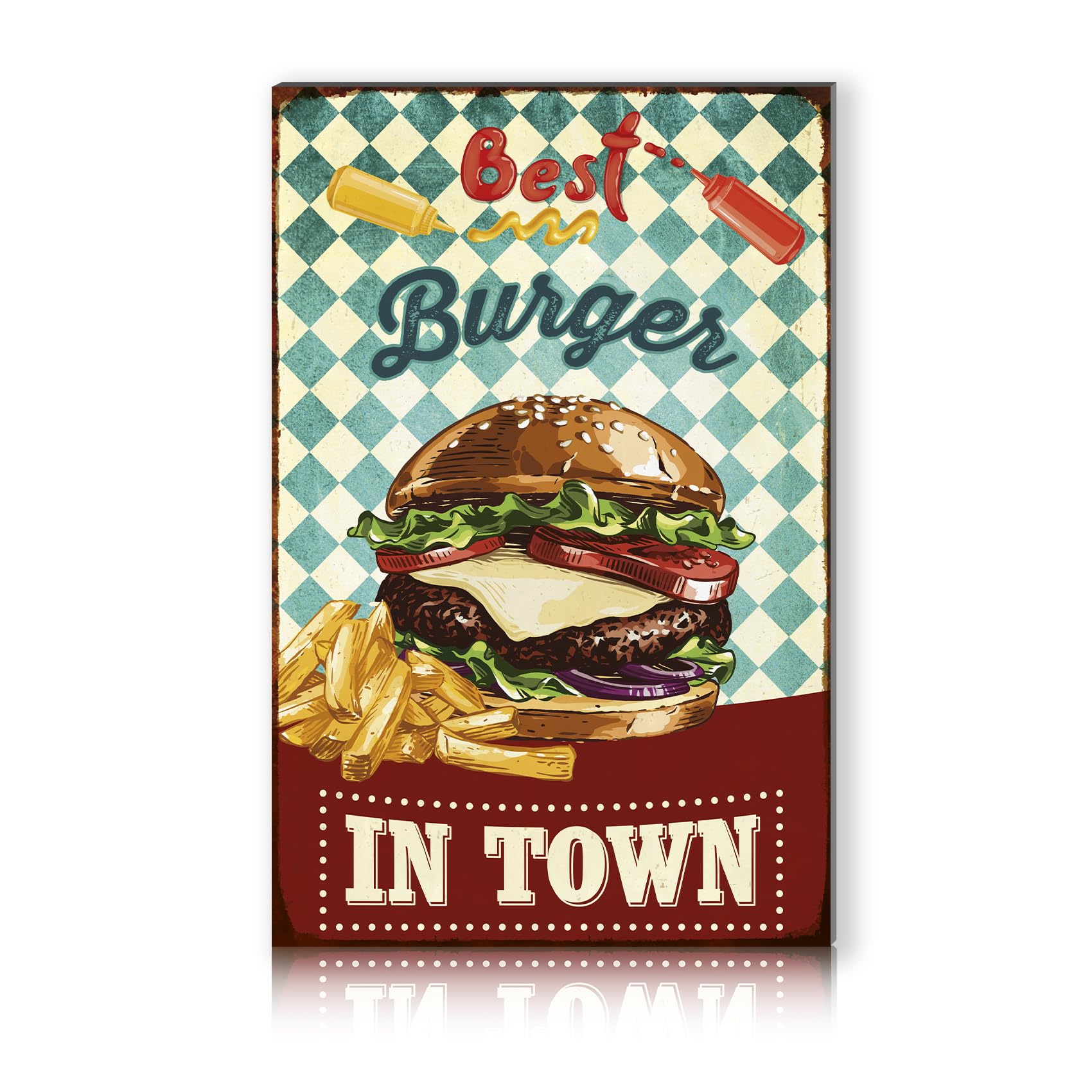 Finest Folia RV002 Aluminium Sign 30 x 20 cm Decorative Hobby Sign for Garden Living Room Garage Outdoor Decoration Retro Blackboard Hobbies Weatherproof Robust Stable RV002 (11 Burgers)