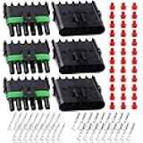 Glarks 78Pcs 3 Kit 6 Pin Way Waterproof Automotive Electrical Wire Connectors Terminals Plugs Kit, 6 Male & Female Pin Terminal Automotive Harness Plug Car Spark Plug Connector Set for Car Truck Boat